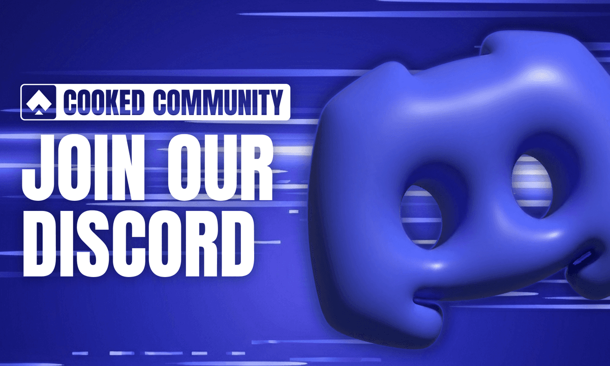 The Cooked Discord is where the community actually lives. Real-time chat, exclusive promo drops, early access to new originals, and a direct line to the team that builds the site.