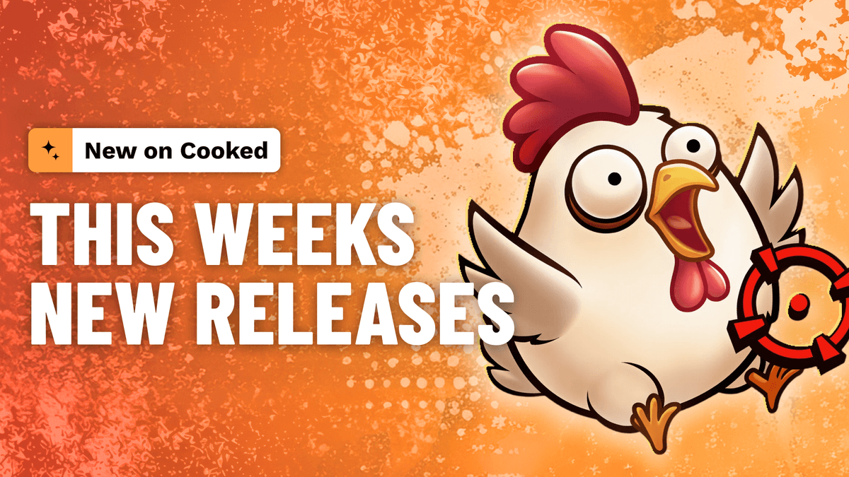 Sixty-plus new titles across forty studios just dropped on Cooked. Candy Rush from Pragmatic Play and Chicken Shot from BGaming lead the week, alongside the Nolimit City sequel True Grit Redemption 2 and a new live blackjack table from ICONIC21.