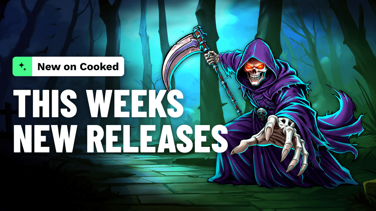 Seventy-plus titles across forty studios land on Cooked this week. Death Dominion from Pragmatic Play leads the slots, alongside Nolimit City's San Quentin Manhunt and Relax Gaming's Money Plane. Yggdrasil makes the biggest single-studio splash of the year with nine simultaneous releases.