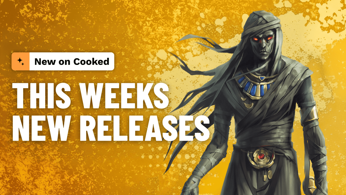 Thirty-three new games from sixteen studios just landed on Cooked. Blackjack is the headline (Pragmatic Play Live Free Bet series + Gaming Corps Blackjack Suited), with slots, plinko, and roulette filling out the rest.