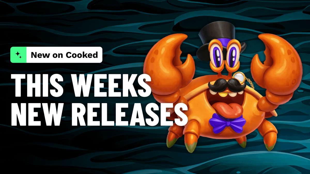Fifty-plus titles across forty studios drop on Cooked this week. Bullshark Games' Clawsy Collector leads the week alongside Play'n GO's Reactoonz Blitzways and Peter & Sons' Greedy Alice 2. Evolution Gaming adds three more Dynasty VIP Blackjack seats to the live floor.