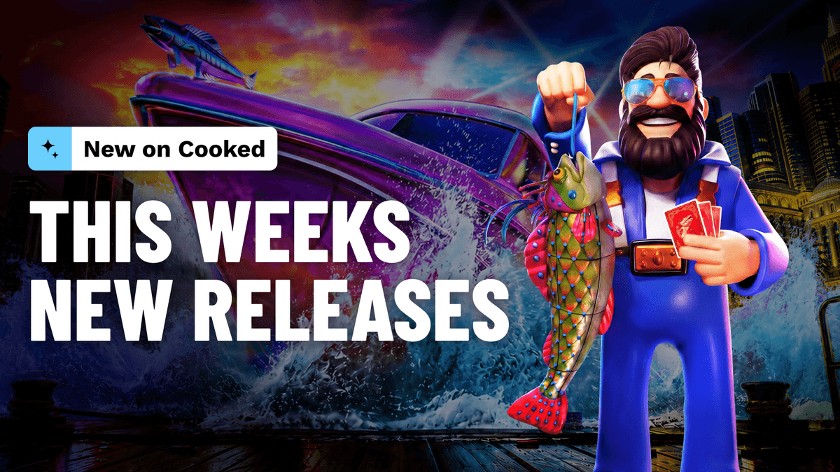 Seventy-plus titles across fifty studios drop on Cooked this week. Big Bass Vegas 1000 from Pragmatic Play, Ding Dong Death from Nolimit City, and Money Train 5 from Relax Gaming are the three must-plays. One of the biggest weeks of the year for top-tier slot releases.