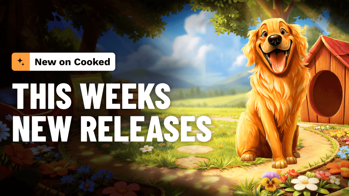 Sixty-plus titles across forty studios land on Cooked this week. Pragmatic Play's Golden Retriever leads the slots, alongside Nolimit City's Outsourced 2 and Peter & Sons' Lucky Caiman. Winfinity adds seven more blackjack tables to the lobby in one go.